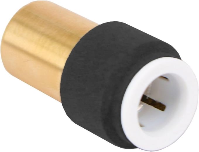 Rechte Radiatorkraan Reducer Stuk 15mm naar 10mm Push Fit Zwart Set van 2