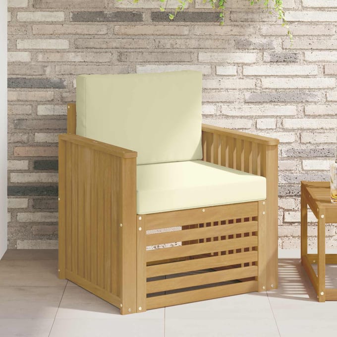 vidaXL - Buiten - bank - set - Polyester - Wit