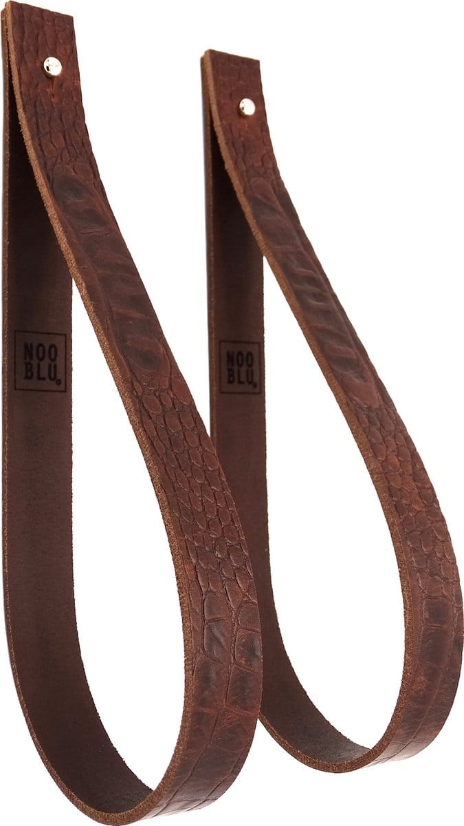 NOOBLU Ophanglus SLING 2,5 cm - Croco - Maat: L - 80 cm, Kleur: cognac