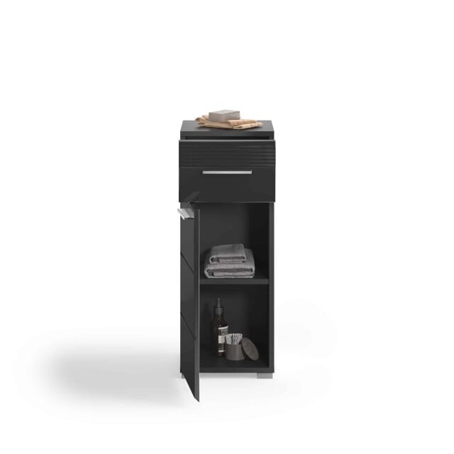 Linus staande kast zwart hoogglans MDF TZ - 30x30x79cm