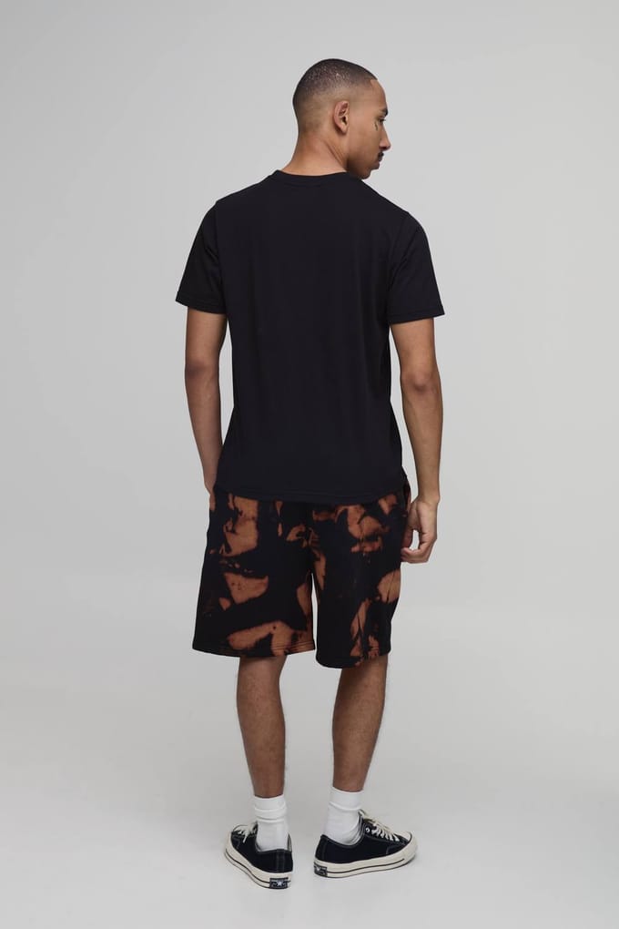 Relaxed Fit Tie Dye Jersey Short | Washed Black | Size Small