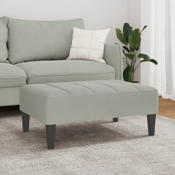 vidaXL - Voetenbank - 77x55x31 - cm - fluweel - lichtgrijs