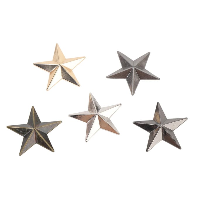 20 Set Ster Legering Klinknagels 5 Puntige Sterren Stud Leerbewerking Decoraties 31mm Goud Zilver Zwart gray