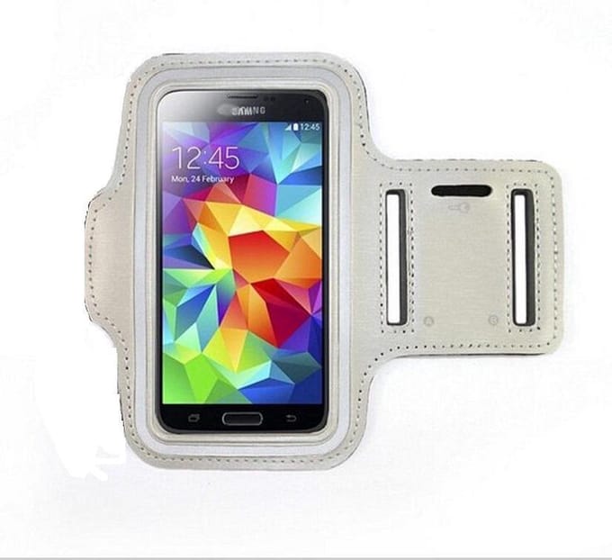 Hardloop-Sport armband grijze kleur Geschikt voor S10/ S7Edge/ S8/ S7/iphone x/Iphone 7/8, Huawei p30 lite, Psmart enz