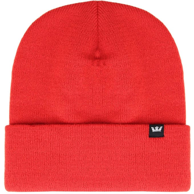Supra Logo Rood Effen Gebreide Unisex Kroon muts C