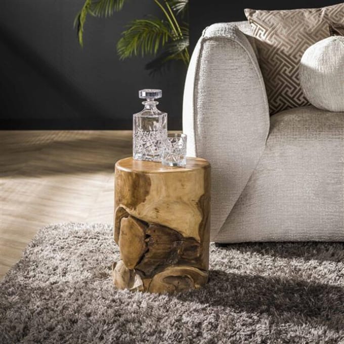 Hoyz bijzettafel natural line massief teakhout