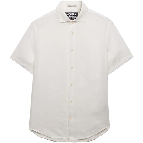 Superdry Riviera Linen Overhemd Met Korte Mouwen Wit 2XL Man