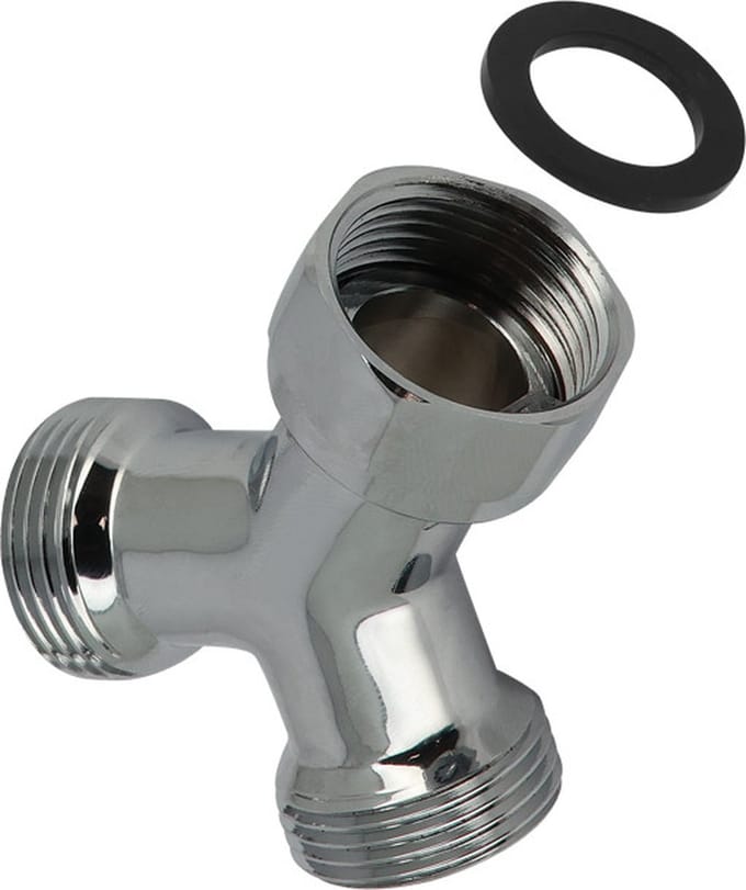 Bonfix Draadfitting Y-stuk 3/4 - buitendraad x swifel-moer x buitendraad - chroom