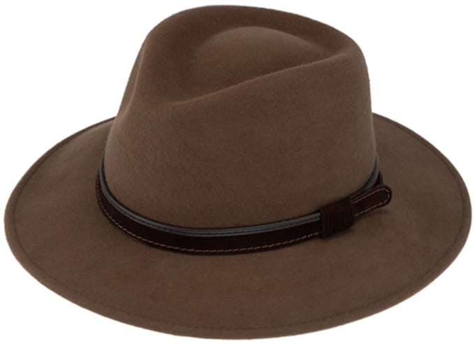 Wolvilten hoed Traveller Waterproof en Crushable (opvouwbaar) kleur Cognac maat 59