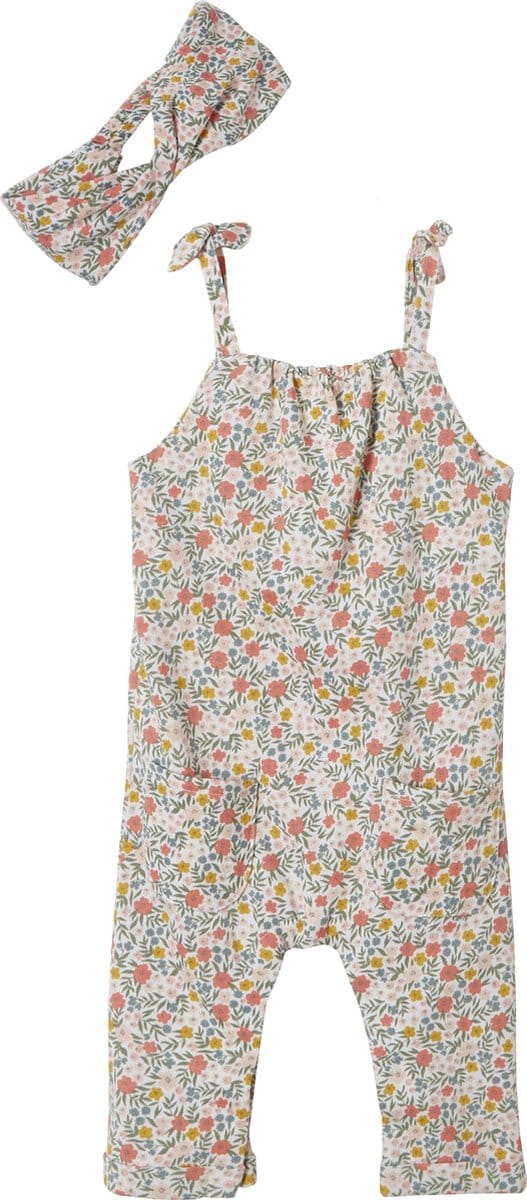 Vertbaudet Set jumpsuit en haarband babymeisje van molton