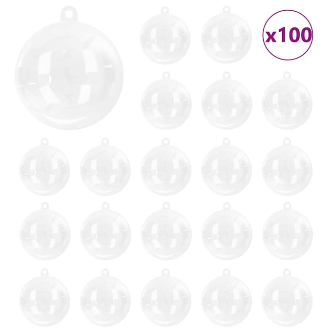 vidaXL - Kerstbal - Set - 100 - st - Transparant - Ø - 10 - cm - Kunststof