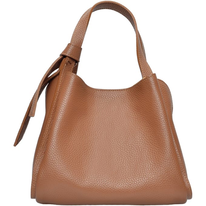 Anna Luchini Brown Rundleer Tas