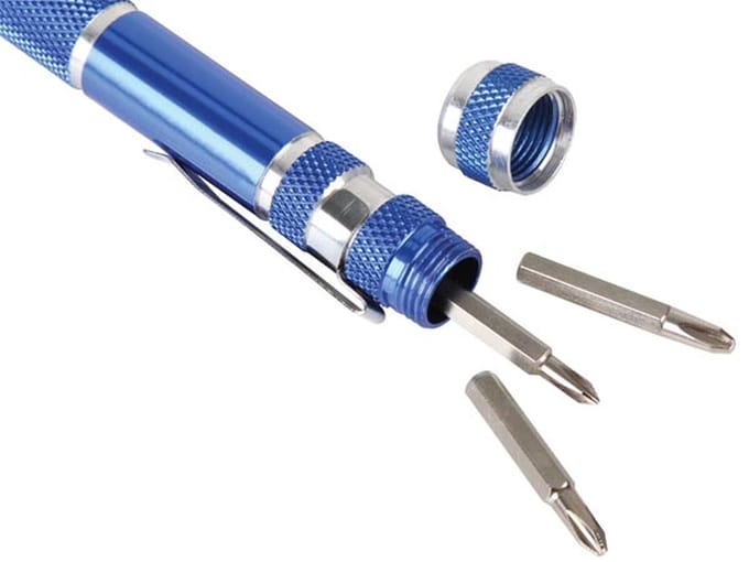 Velleman Precisieschroevendraaier, 9 in 1, chroom-vanadium, niet-magnetisch, blauw