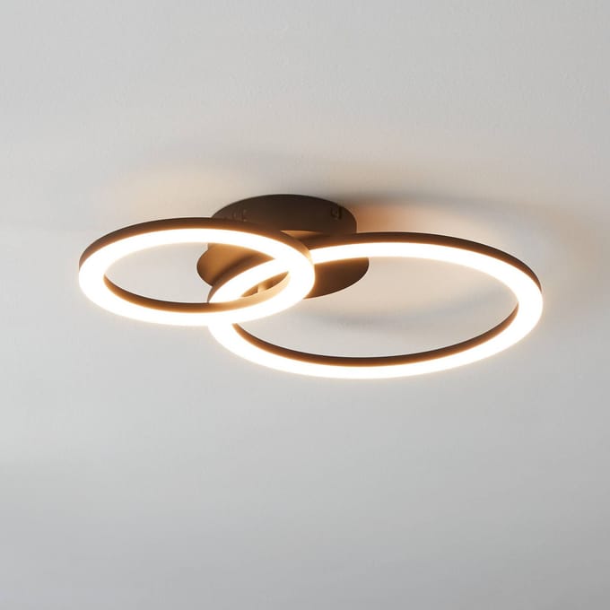 EGLO connect.z Parrapos-Z Smart Plafondlamp - 44,5 cm - Zwart/Wit - Instelbaar wit licht - Dimbaar - Zigbee