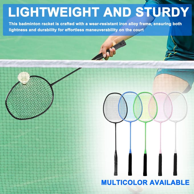 Training Badminton Racket Shuttlecock Set Lichamelijke Opvoeding Oefening Sportuitrusting IJzerlegering groen