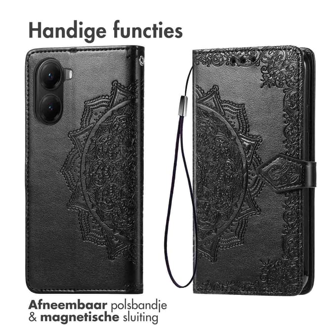 imoshion Hoesje - Geschikt voor Xiaomi Poco X7 Pro - Mandala Bookcase - Zwart