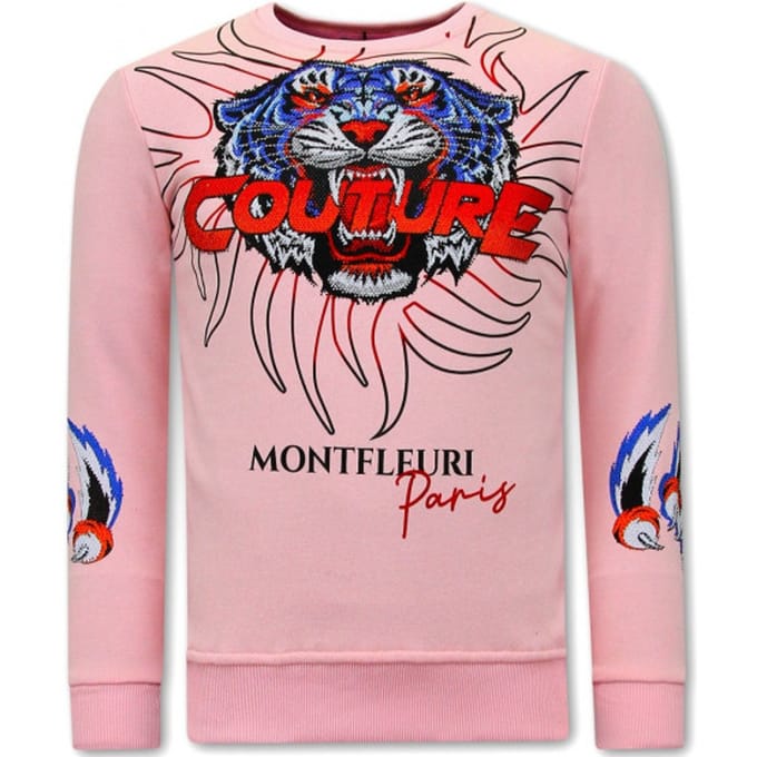 Heren Sweater met Print - Tiger Couture - 3717 - Roze