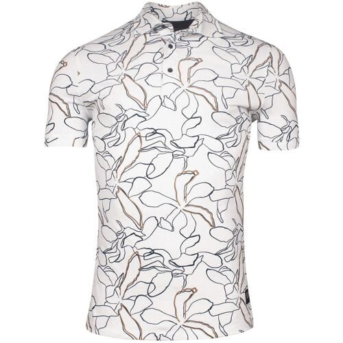 Giordano Polo Formentini Floral Pattern Subtle Stretch Piqué Wit / male