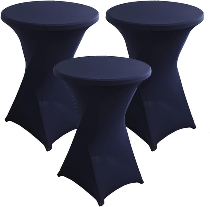 Set van 3 Elastische Bistrotafelhoezen voor Ronde Bar Tafels