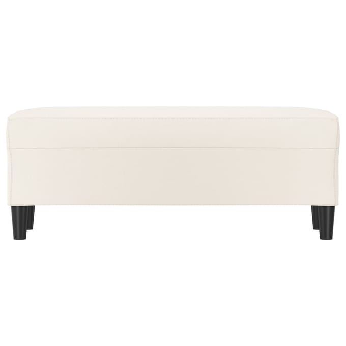 vidaXL - Bankje - 100x35x41 - cm - kunstleer - crèmekleurig