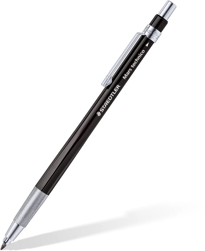STAEDTLER - Mars technico - Stifthouder -2 mm - set met zwarte stifthouder + zwarte gom