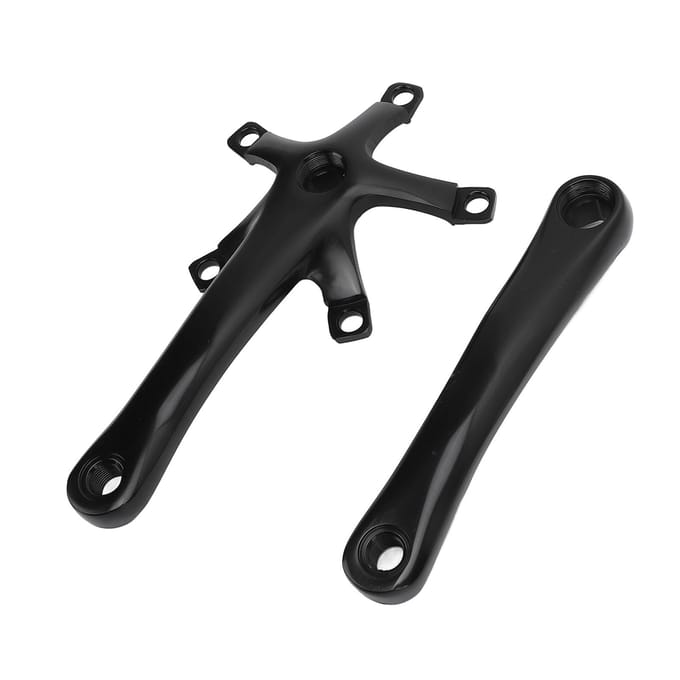 Fiets Crankstel Sterke Structuur 165mm Crankstel Set Aluminiumlegering Crankarm Set voor Reizen black