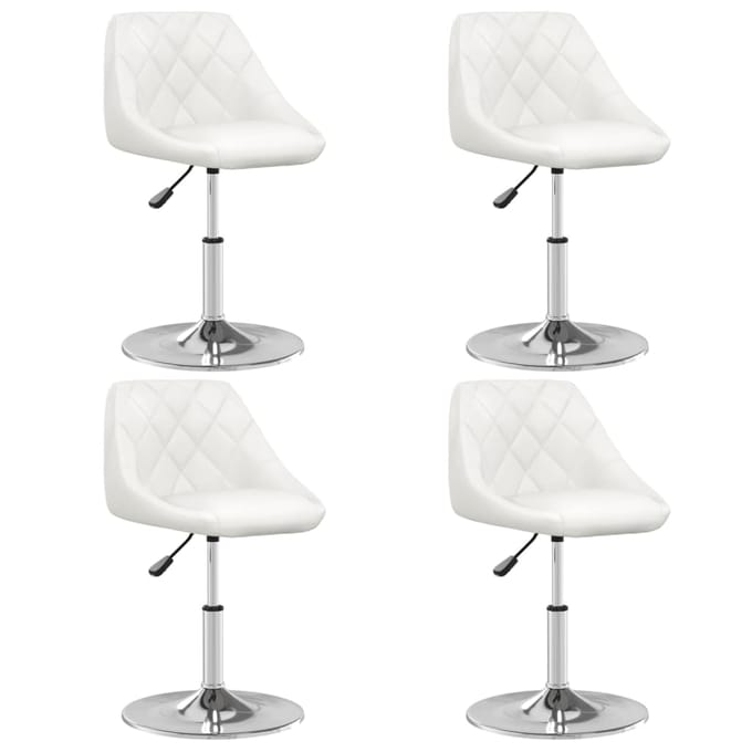 vidaXL - Eetkamerstoelen - 4 - st - kunstleer - wit