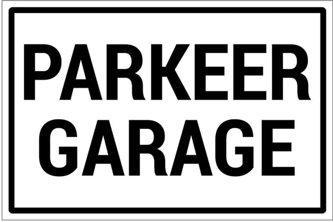 Parkeergarage sticker | 30 x 20 cm
