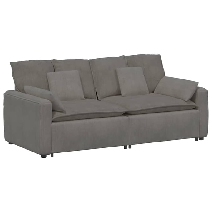 vidaXL - Modulaire - bank - met - kussens - lichtgrijs