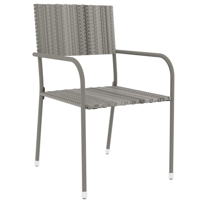 vidaXL - 3-delige - Tuinset - poly - rattan - grijs