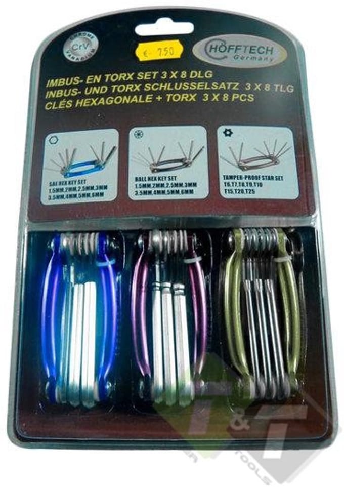 3-delige inbus- en torx set - torx set - hex set