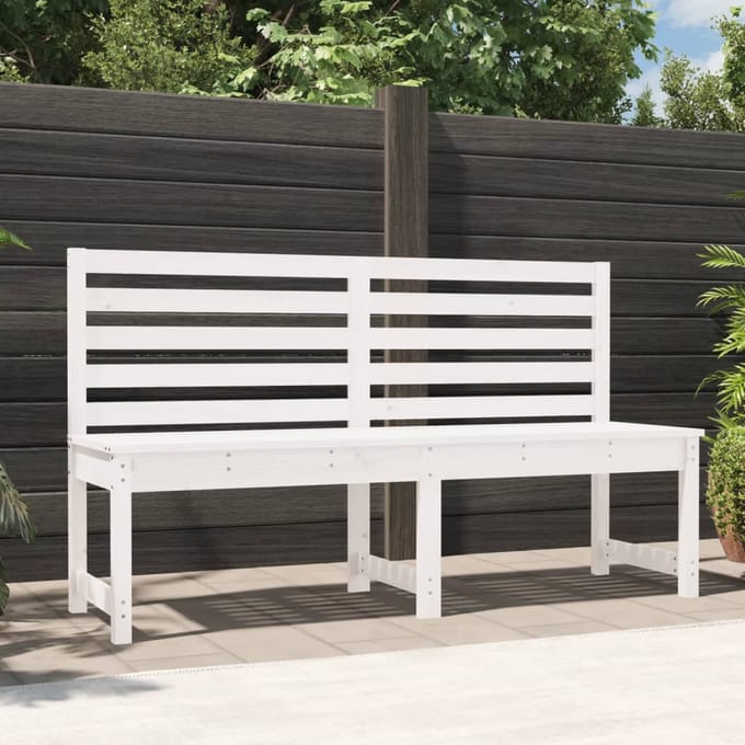 vidaXL - Tuinbank - 157,5 - cm - massief - grenenhout - wit