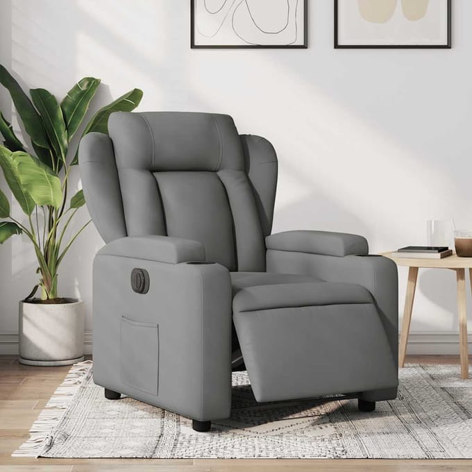 vidaXL - Fauteuil - elektrisch - verstelbaar - stof - donkergrijs