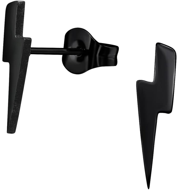 CS Joy - Bliksem oorbellen - Chirurgisch staal - 3 x 13 mm - zwart - ip/pvd black plated