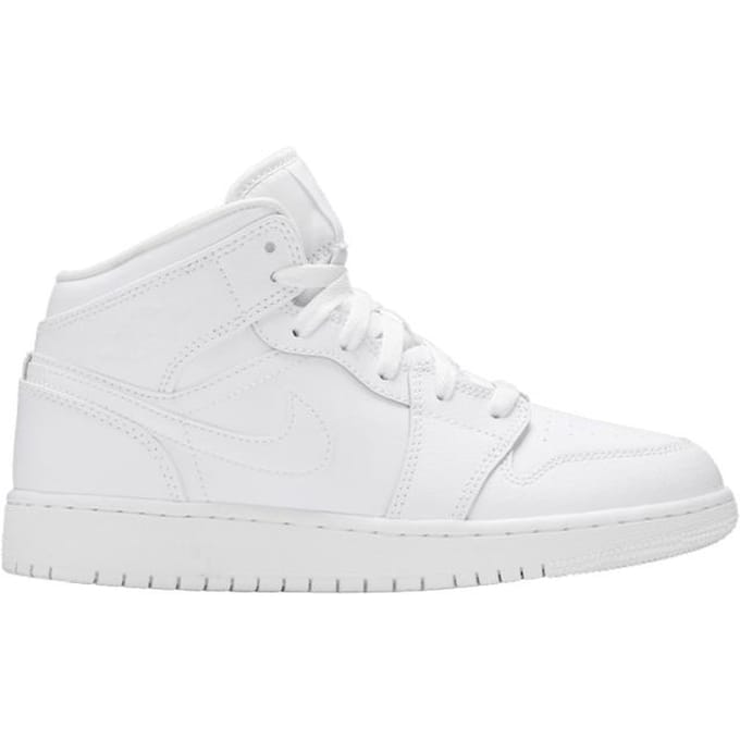 Jordan 1 Mid Triple Blanc (2020) (GS) 38.5 white
