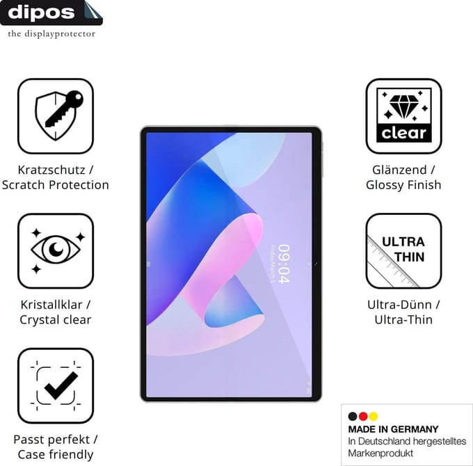 dipos – 2x Beschermfolie geschikt voor Crelander W30 | Krasbestendige & heldere Screenprotector Ultra-Thin