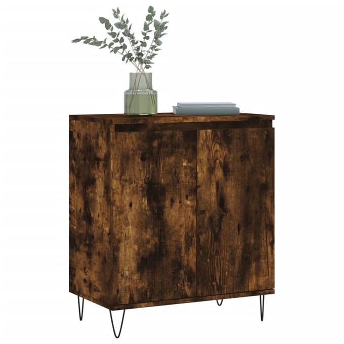 vidaXL - Dressoir - 60x35x70 - cm - bewerkt - hout - gerookt - eikenkleurig