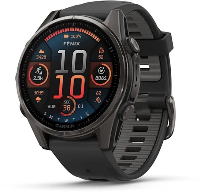 Garmin Fenix 8 Sapphire AMOLED 43 mm Smartwatch - Titanium - Saffierglas - Multiband GPS - Zwart