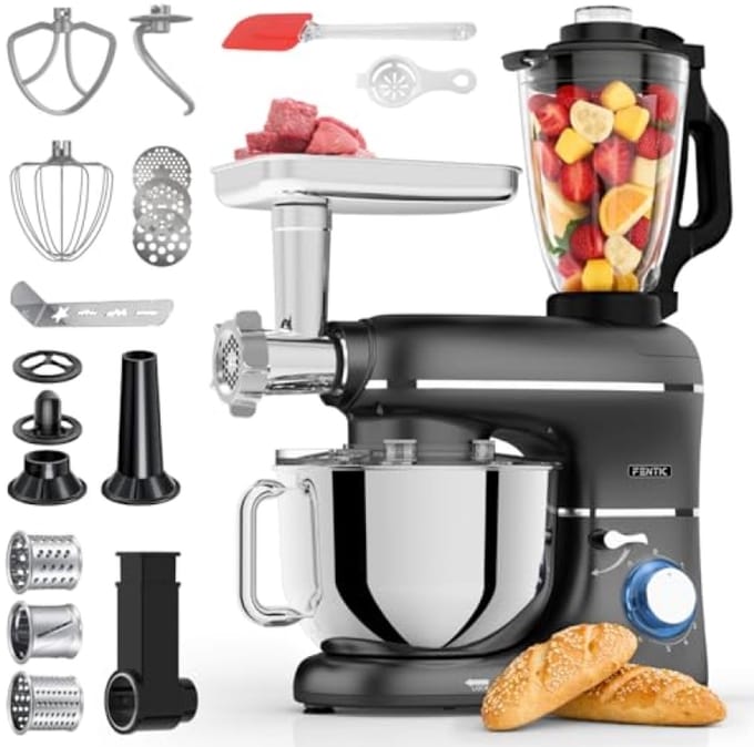 Keukenmachine - Zwart - 6,2L - Multifunctionele Foodprocessor met Blender en Accessoires - Voor Kookliefhebbers