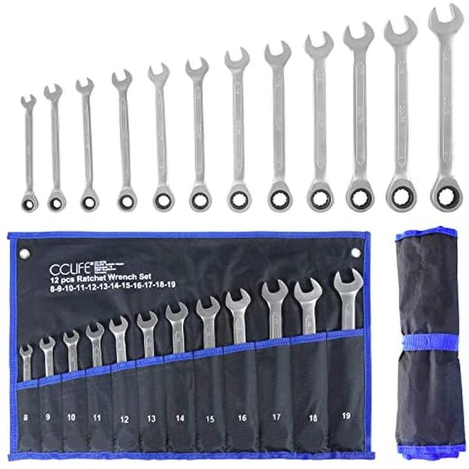 12-delige Ringsteeksleutel Set 8-19 mm | Chrome-Vanadium Staal | 72-Tands Ratel