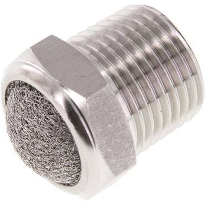 NPT 1/2'' Roestvrijstalen Compacte Pneumatische Geluiddemper 1.4301 Draadgaas