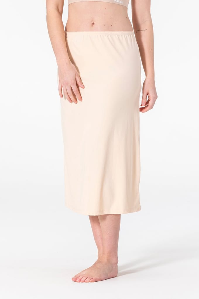 Dames Onderrok Lang - Jupon - Microfiber - Anti-Schuren - Beige - 70CM - Maat L/XL