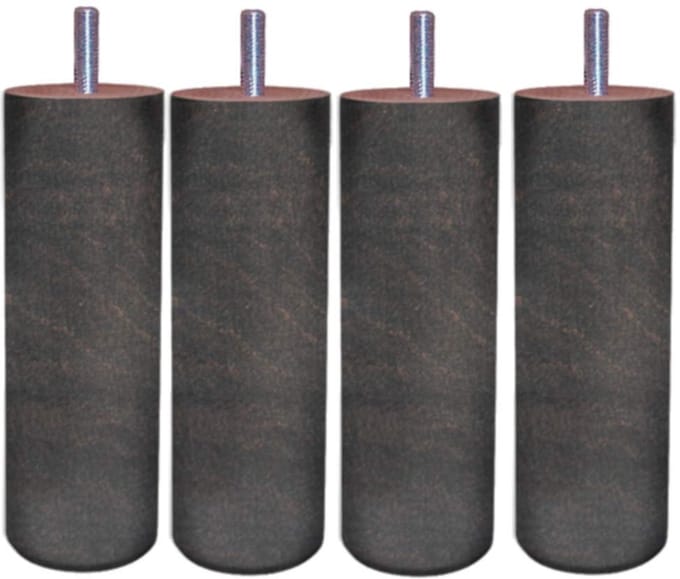 3700527833859 kameleon cilinder, set van 4 bedpoten, hout, grijs eiken, hoogte 15 cm