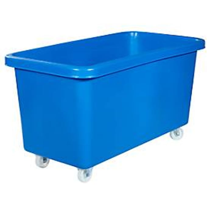 Rechthoekige container, kunststof, verrijdbaar, 450 l, blauw