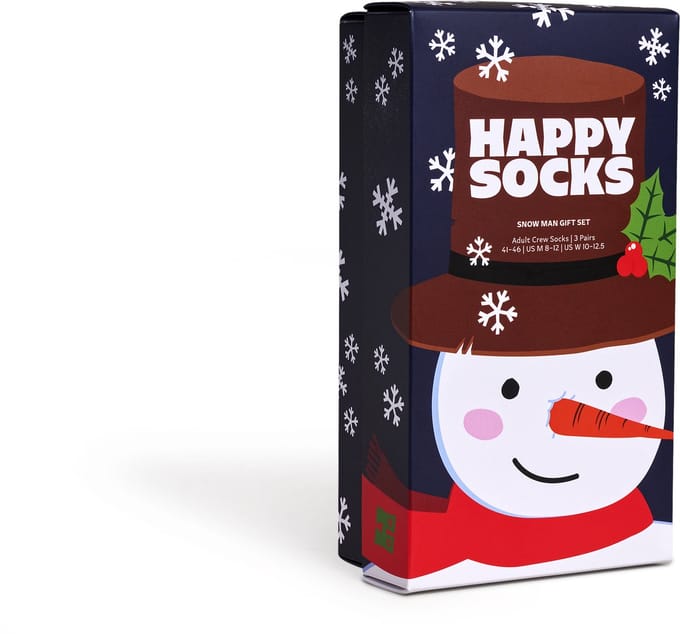 Happy Socks giftbox 3P sokken holiday navy blauw - 36-40 kerst