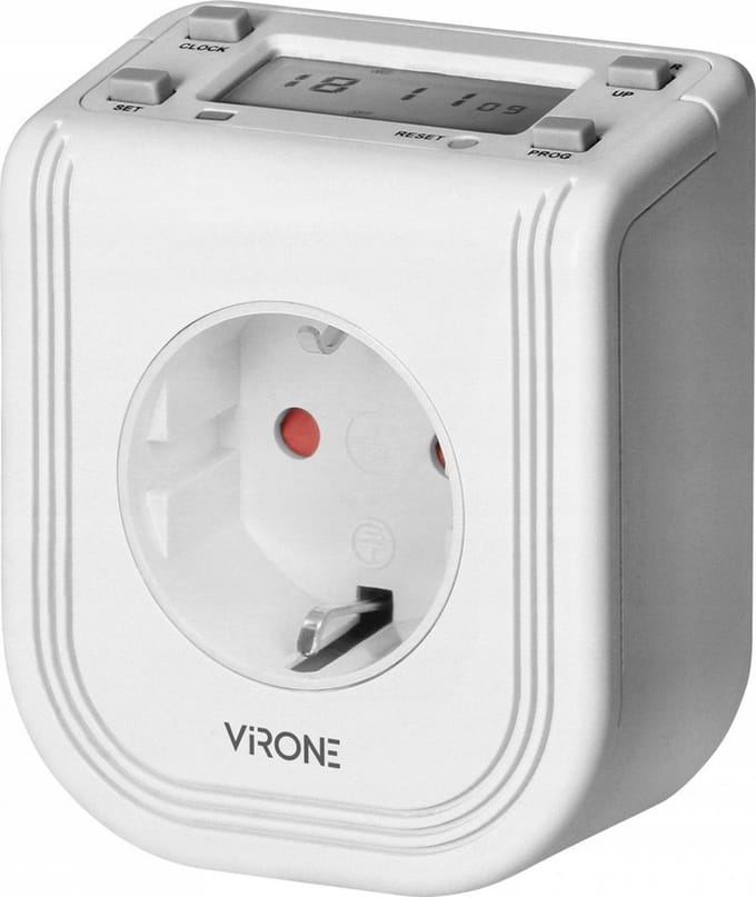Virone Elektronische Timer Stopcontact – Programmeerbaar tot 7 Dagen – Tijdschakelaar 3680W – Wit