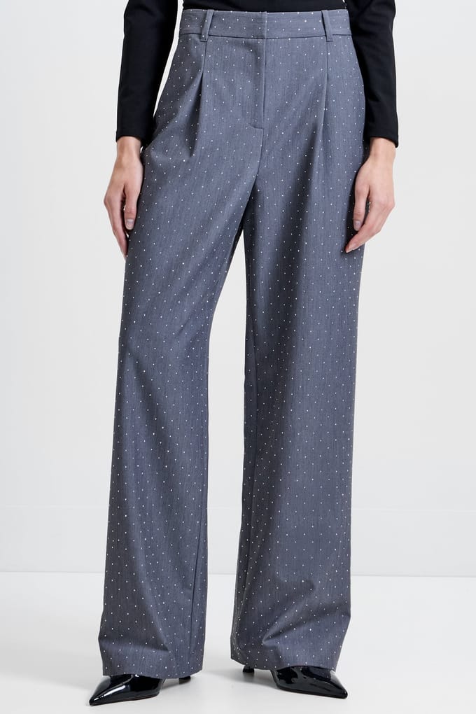 French Connection Sherry Hotfix Trouser Grey Silver Taglia: 8 | Pantaloni da completo Outlet | Donna | Grigio