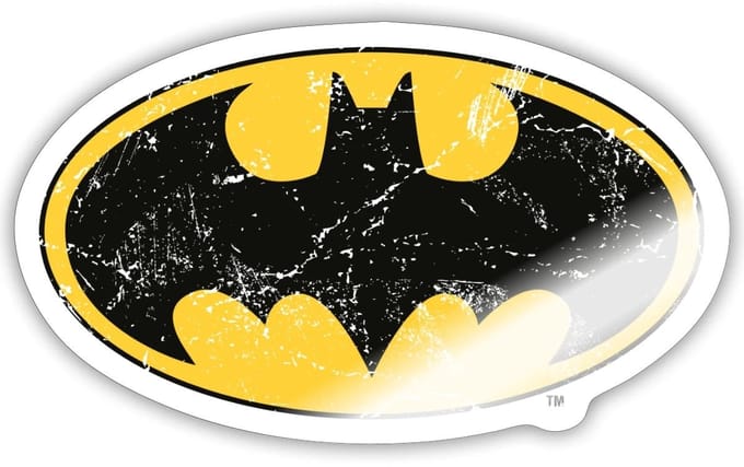 Batman Logo Used Look Sticker maat S (10 x 10 cm)
