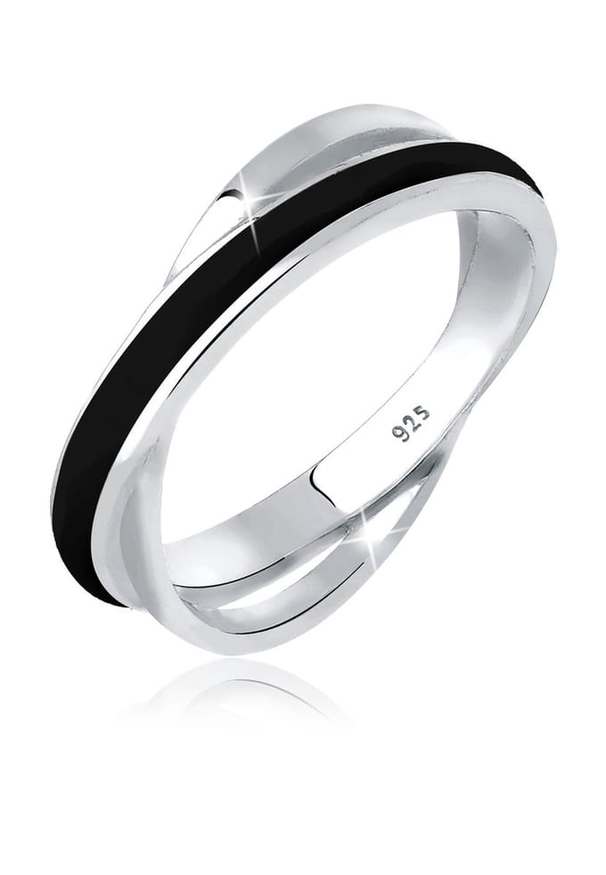 Elli - Ring - Dames Wikkel Modern met wit Emaille in 925 Sterling Zilver - Dames