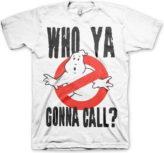 Ghostbusters Heren Tshirt -S- Who Ya Gonna Call? Wit